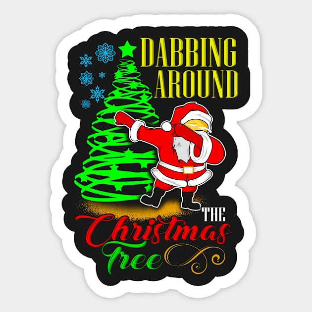 Dabbing Around The Christmas Tree Sticker by Gavinstees